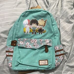 Teal Anime Character Backpack